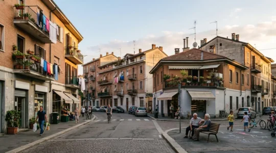 Scène de vie quotidienne dans un quartier urbain authentique loin des zones touristiques