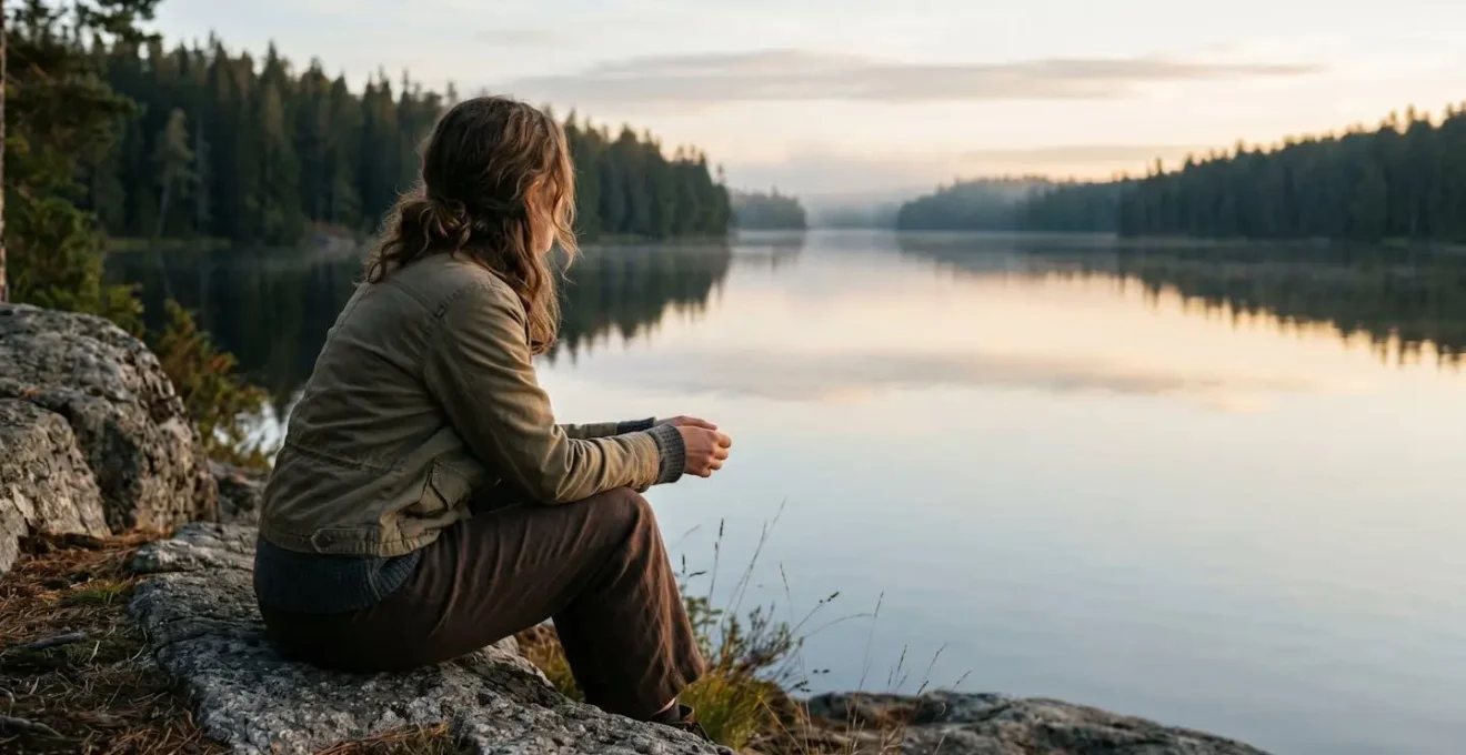 Personne seule profitant d'un moment de calme et de contemplation dans un environnement naturel apaisant