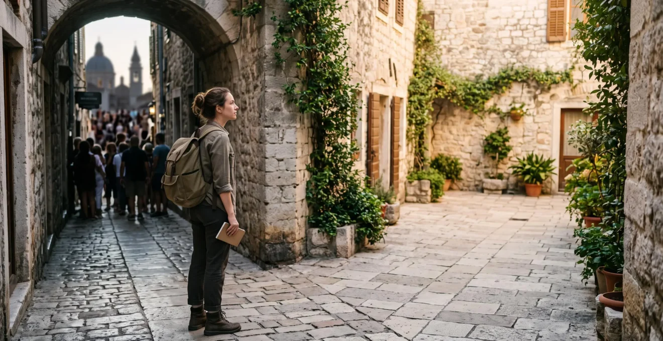 Voyageur face à plusieurs sentiers, symbolisant le choix d'une liste de visites personnelle plutôt que les incontournables